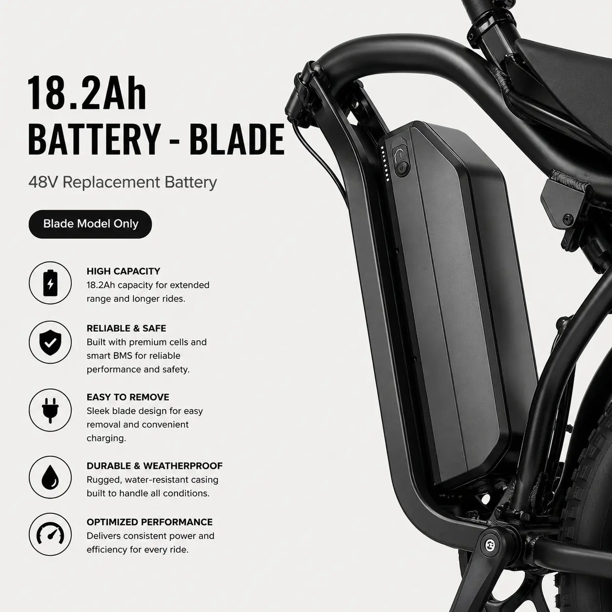 Coogee Bikes 18.2Ah Battery - Blade Coogee Bikes