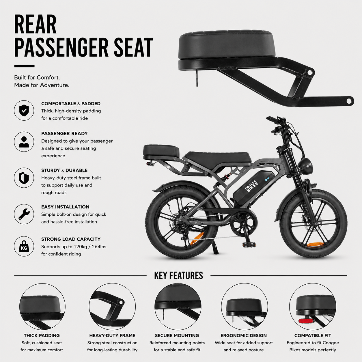 Rear Passenger Seat Coogee Bikes