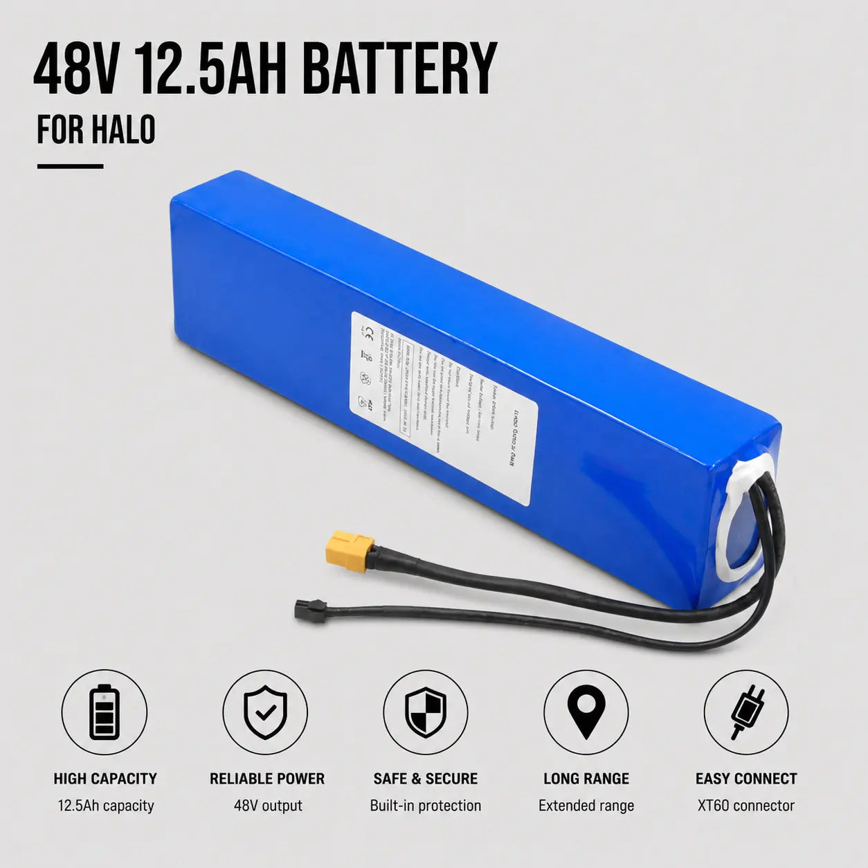 48V 12.5Ah Battery for Halo Coogee Bikes