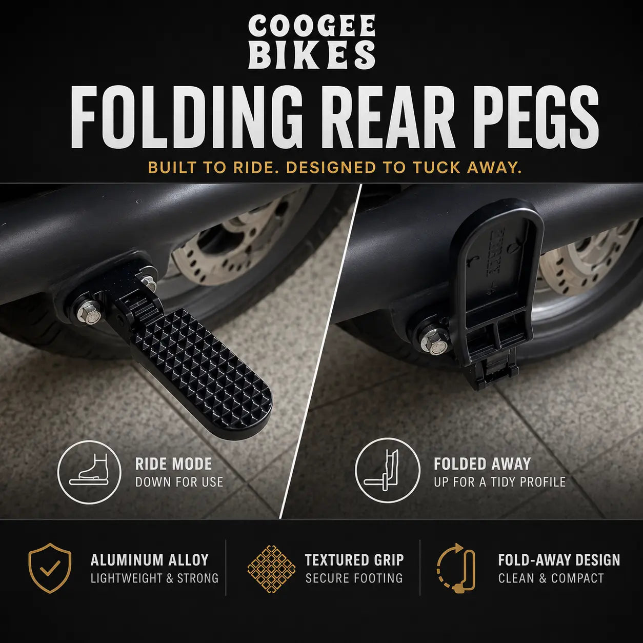 Coogee Bikes Folding Rear Pegs Coogee Bikes