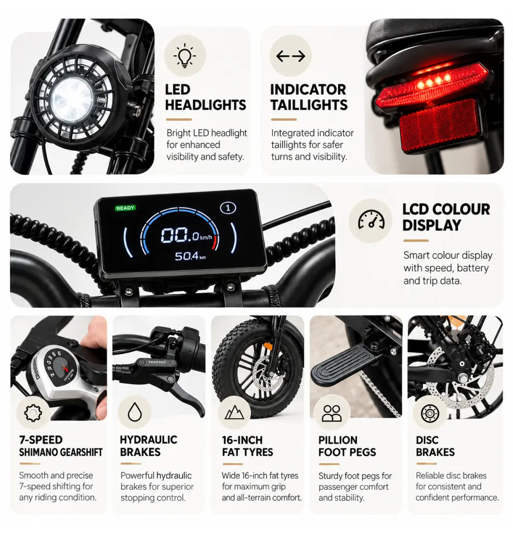 Coogee 2026 Cruiser MINI E-Bike Coogee Bikes