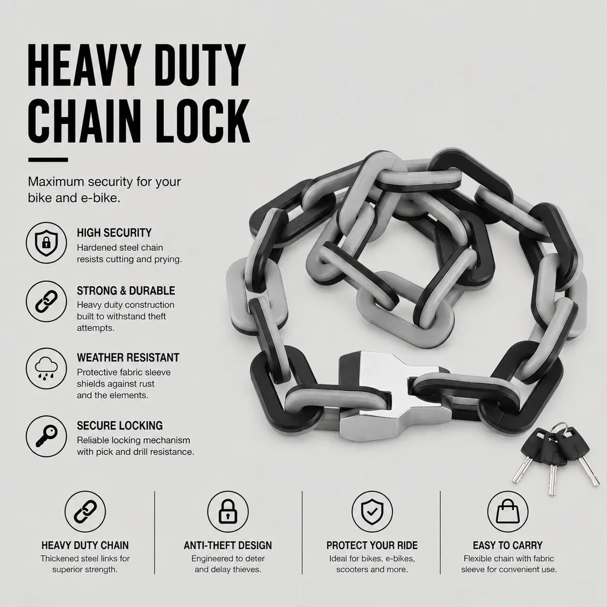 Coogee Bikes Heavy Duty Chain Lock Coogee Bikes